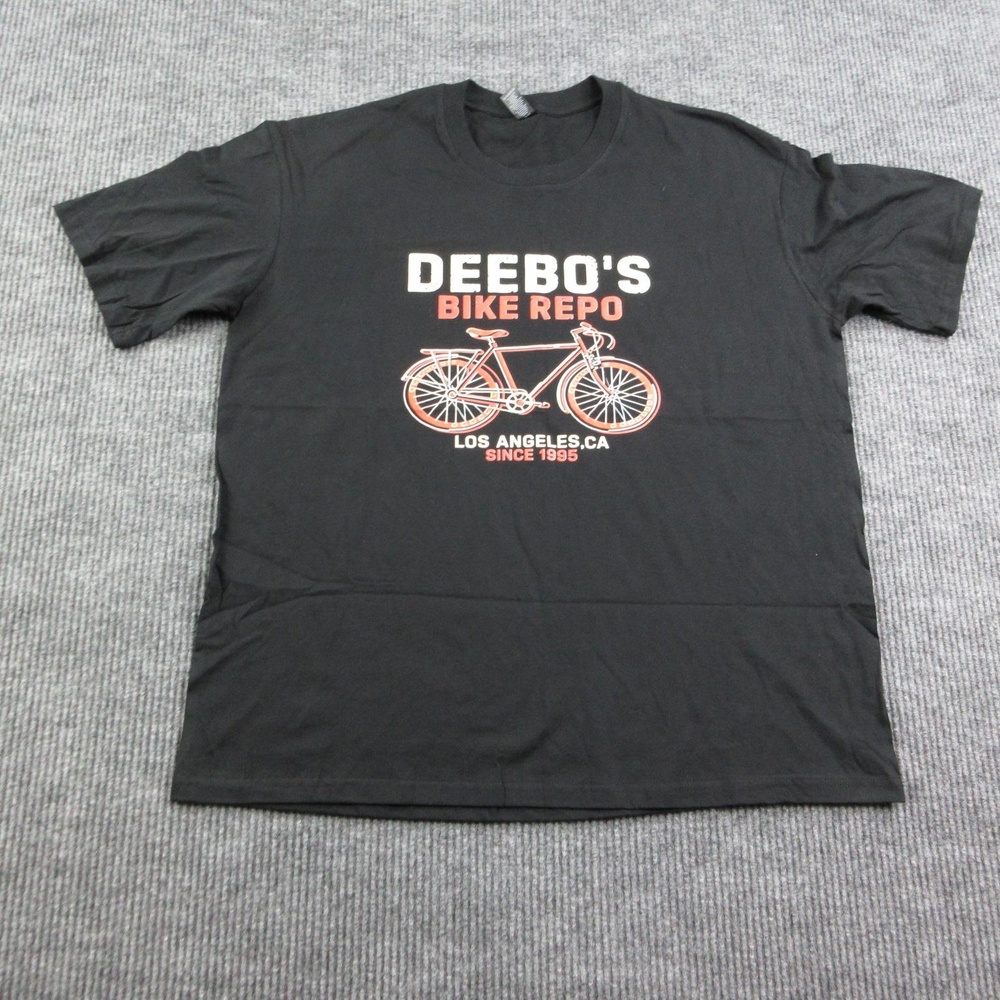 Deebo's Bike Repo Shirt Mens 2XL Black Cotton Crew Neck Bike Graphic Tee